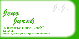 jeno jurek business card